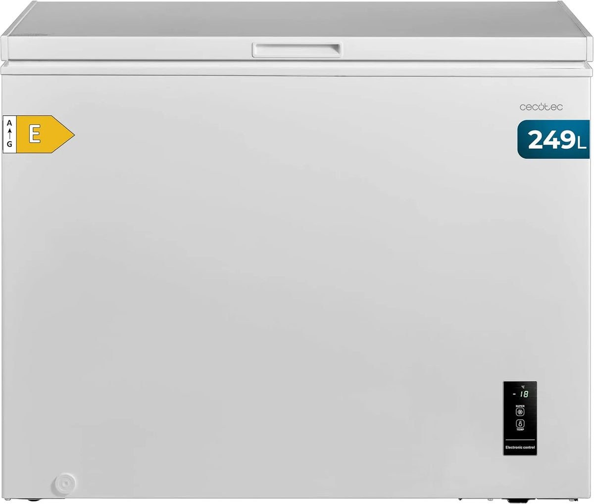 Cecotec congélateur 249P 80º-30, Double Fonction, C 249L Bolero CoolMarket Chest White E. Panier avec Poignées, 80º-30º, UltraContact D-Cool