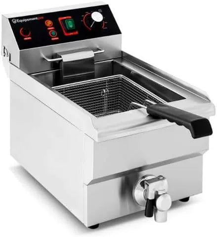 Modèle EF-tension 101V Inox avec Robinet EF-101V Friteuse Professionnelle, Restauration Rapide, tension 230V Haute Performance pour Snack & Restaurant