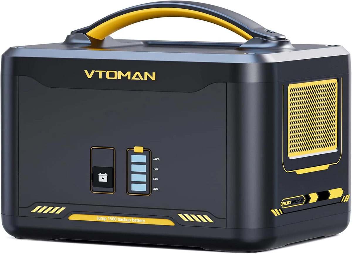 Batterie pour aspirateur 1500 LiFePO4 2200 VTOMAN Jump, Modèle 1500X, 1548Wh, pour Camping extérieur, Voyage, Maison Urgence