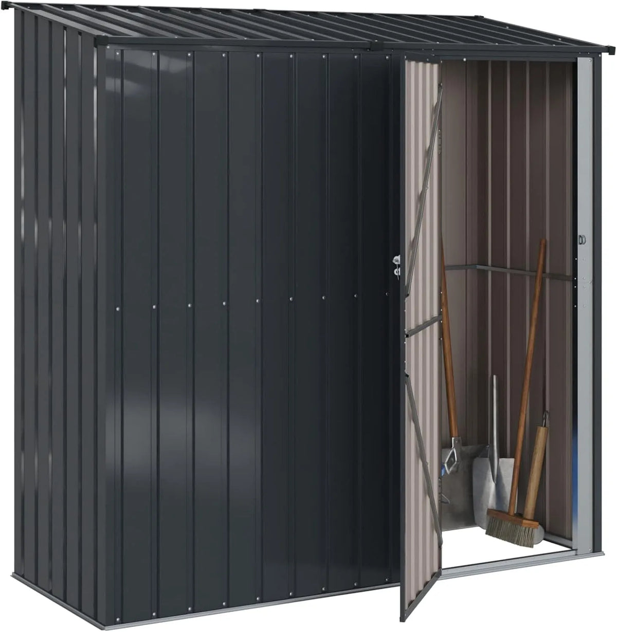 Abri de jardin vidaXL, Cabanons de Jardin Anthracite 203 x 85,5 x 200 cm Métал, idéal pour Outils et Plus, et terrasse, Rangement rectangulaire