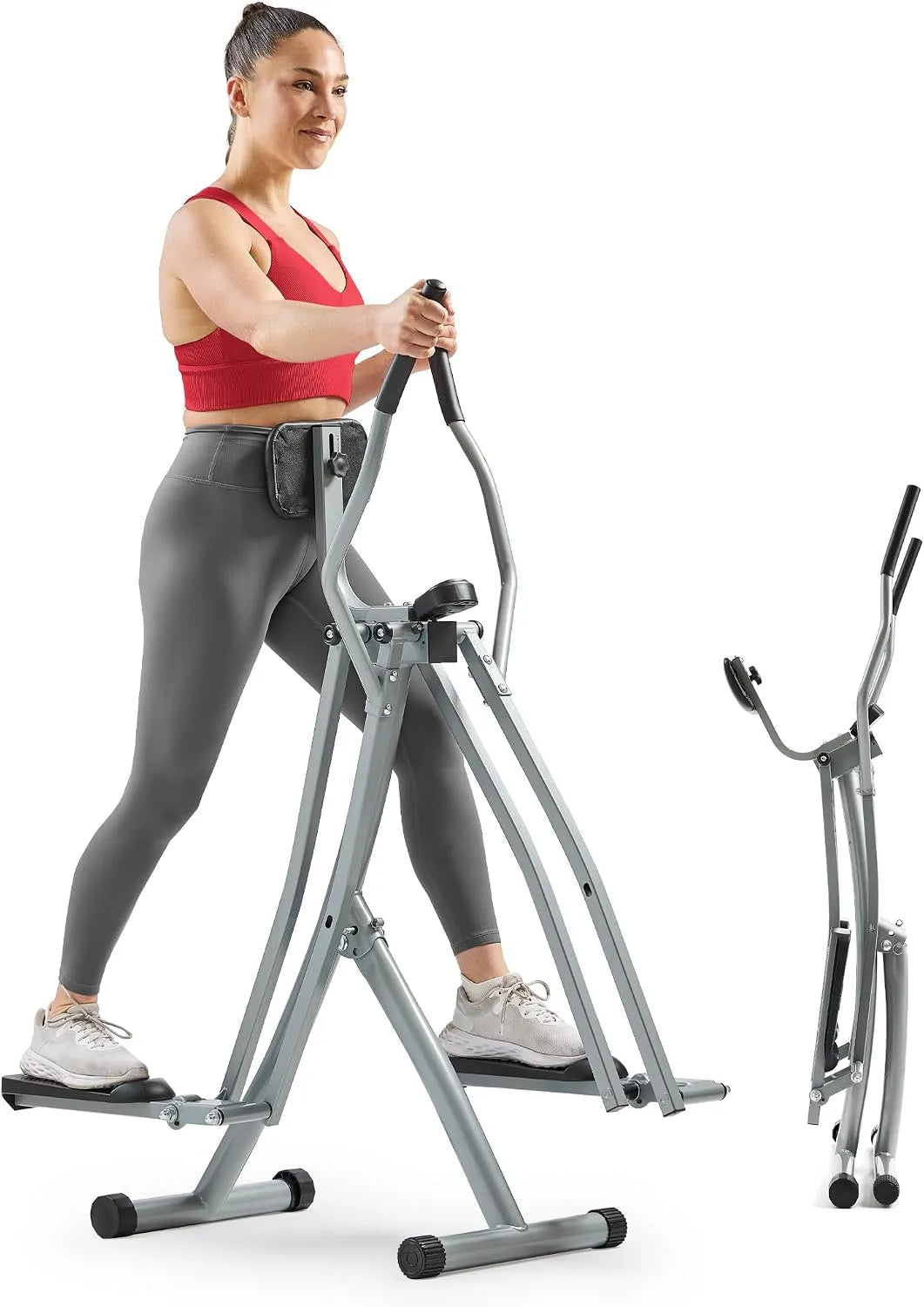 Vélo elliptique, Machine de Cardio à Faible Impact pour Adultes et Seniors, Sunny Health, avec Option Style Classique
