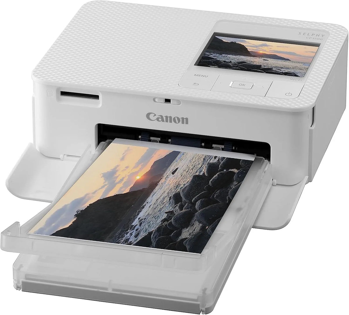 Canon imprimante CP1500, Impressions Durables, SELPHY Photo Portable, Impression sans Fil, finition blanche GB, Connectivité USB-C & Carte SD