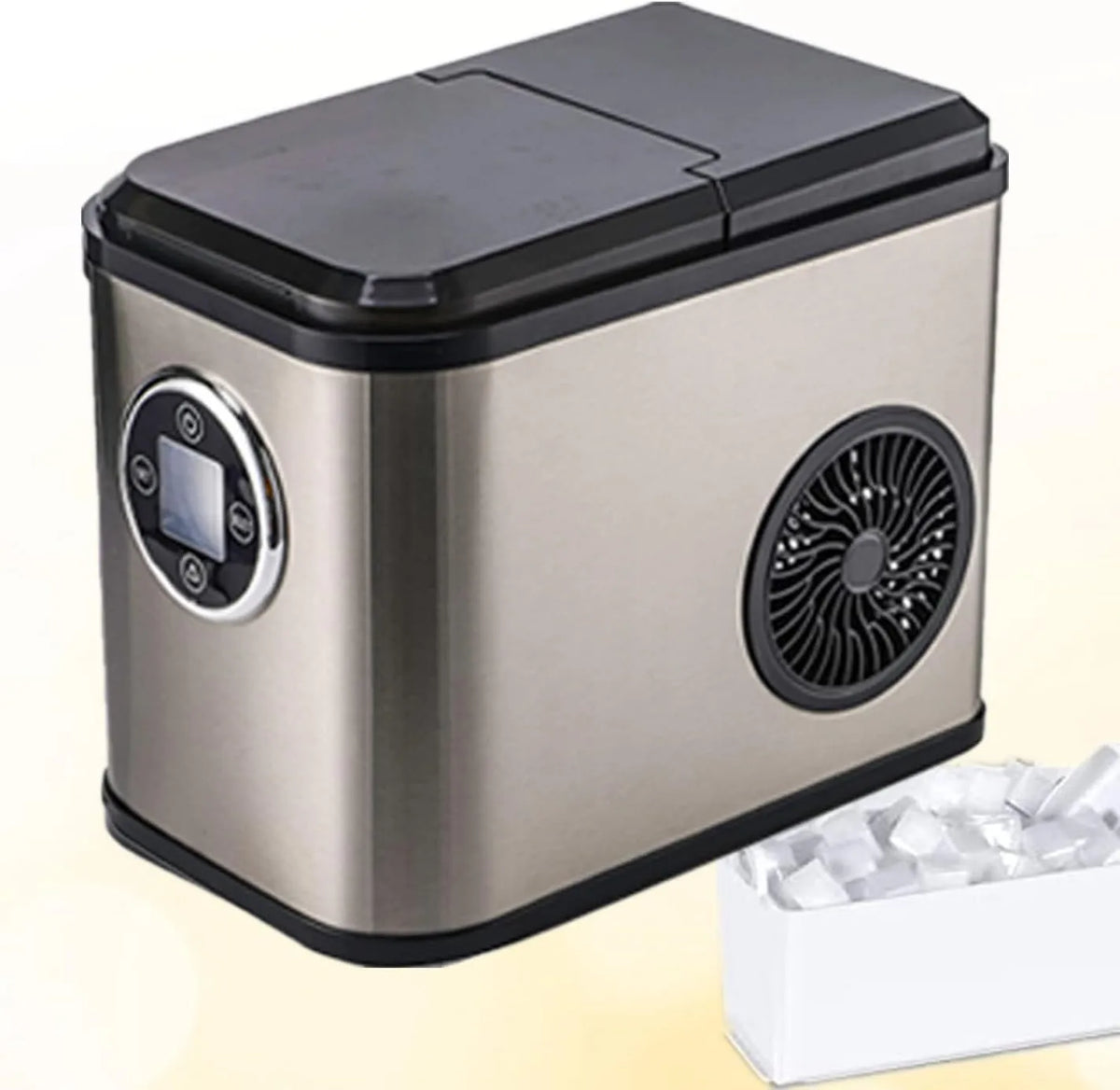 Machine Glacon, Silencieux Machine a Glace Italienne Pro 9 Glaçons par 8 Min 2 Tailles de Glaçons pour Les fêtes Boissons mélangées
