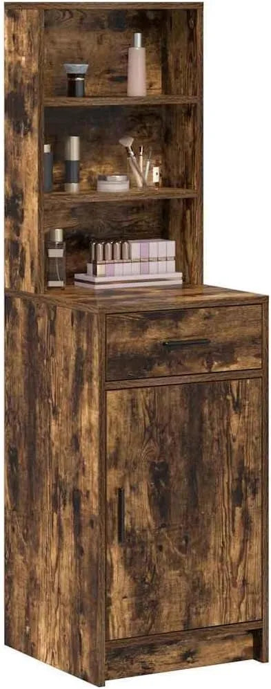 Armoire vidaXL, élégante, Haut Chêne fumé 40 x 40,5 x 135 cm Bois d'ingénierie, Meuble de Rangement Durable, Organisation contemporaine