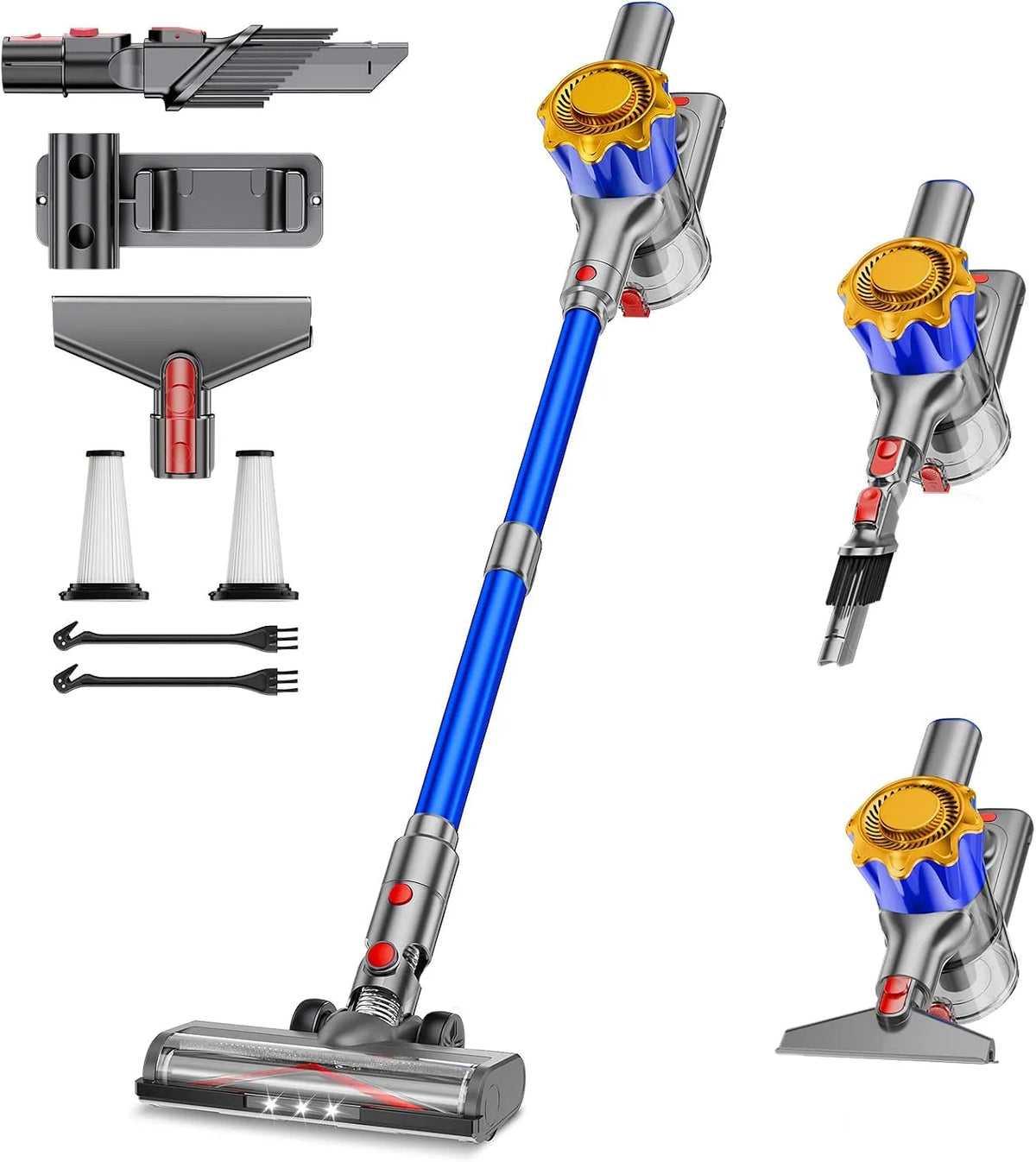 Aspirateur balai, 50 Minutes Autonomie Aspirateur sans Fil Puissant avec Écran Intelligent, 40KPA, Sols Durs,2024 Dernier Modèle, Tapis
