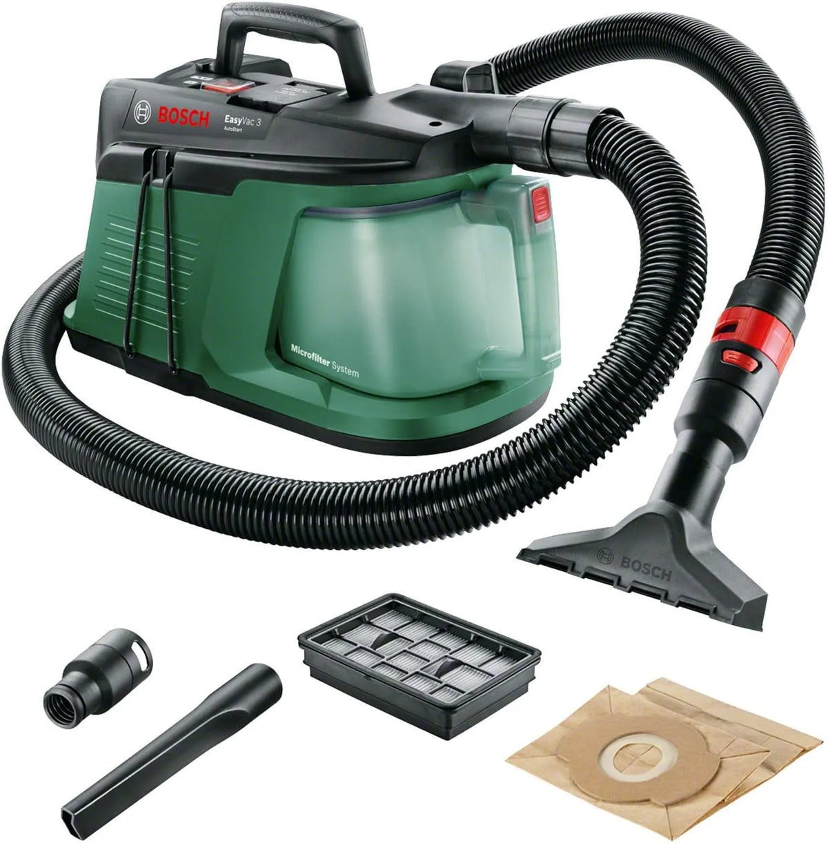 Bosch aspirateur 06033D10W0, Home and Garden d'atelier EasyVac 3 Vert
