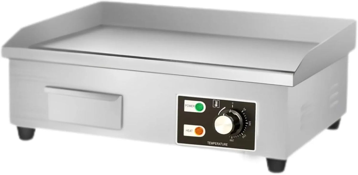 Plaque de cuisson 50-300ºC Légumes.3000W, avec Bac Collecteur de Graisse.Pour Viande, Poisson