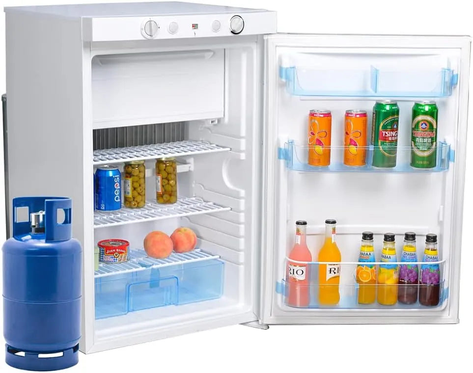Congélateur, Réfrigérateur Camping Car Silencieux avec Porte Réversible, tension 220V avec, Garage, Maison, finition blanche, Mobile-home, Gîte